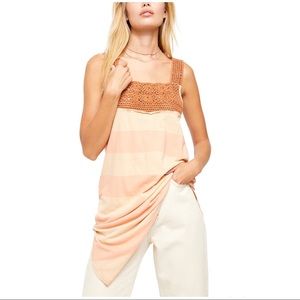 Free People Luca crochet stripe Tank Top dress S